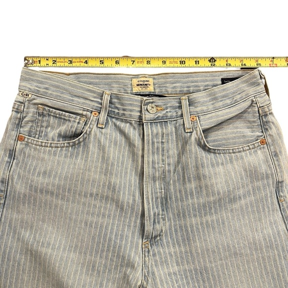 CITIZENS OF HUMANITY Sacha Wide Leg High Rise Crop Laguna Stripe Size 30 - Picture 11 of 16